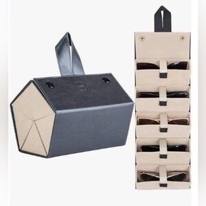 BOSHKU || Elegant Blue and Cream Sunglasses Organizer Case